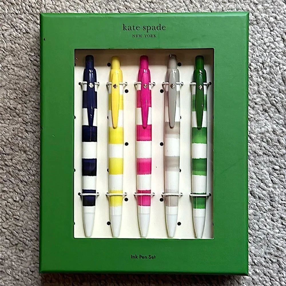 Kate Spade Rugby Stripe Pen Set!